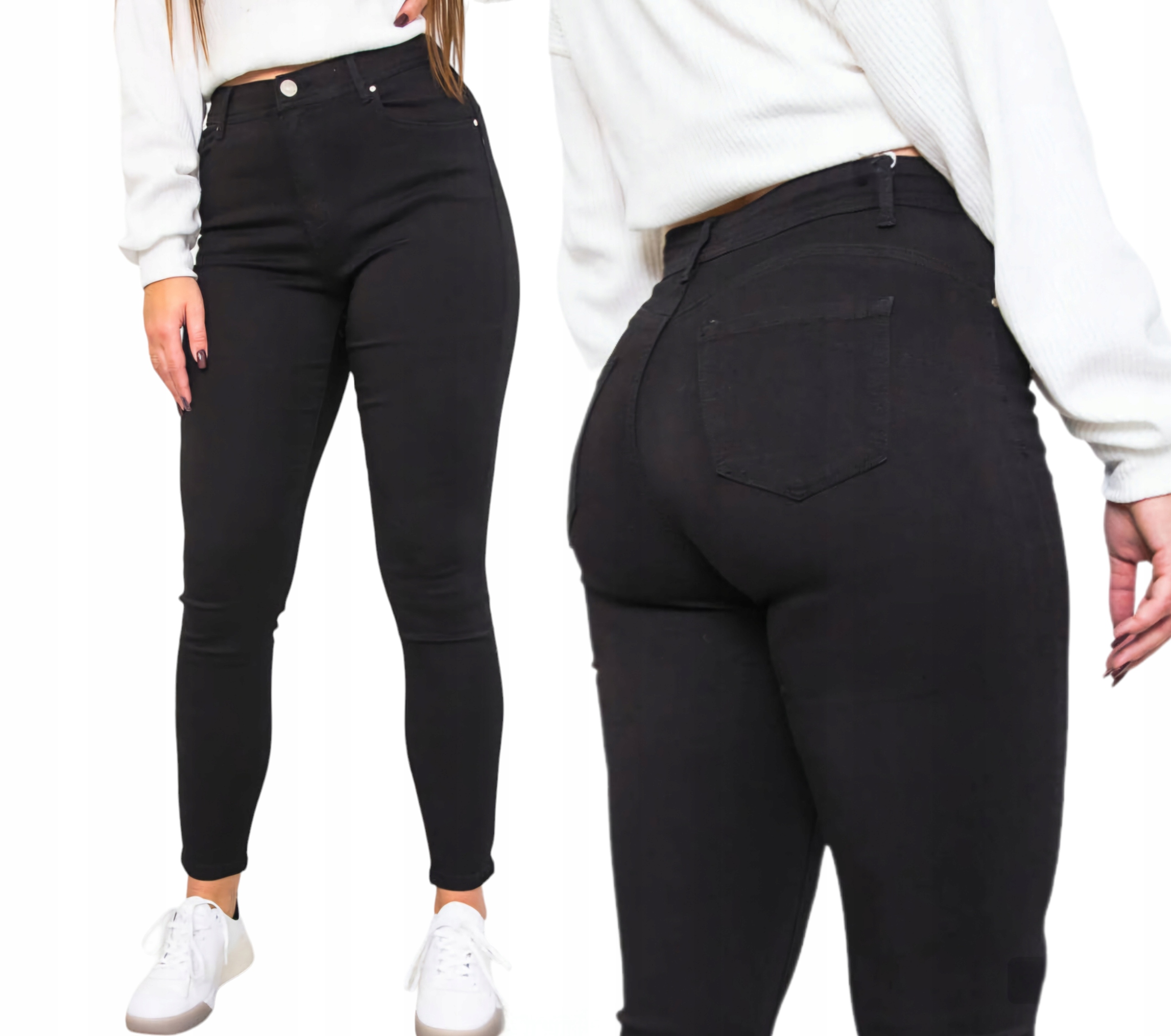 Černé push up džíny M.Sara dámské úzké nohavice velikost 33 Plus Size