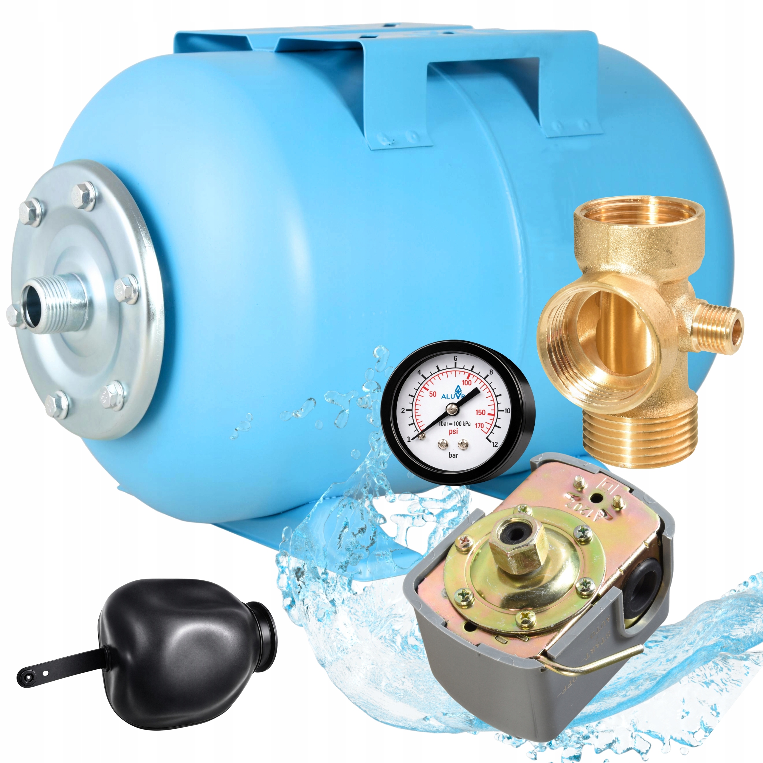 Komplet S Nádržou 50 L Príslušenstvo Manometer Presostat Trvalý Pre Hydrofor