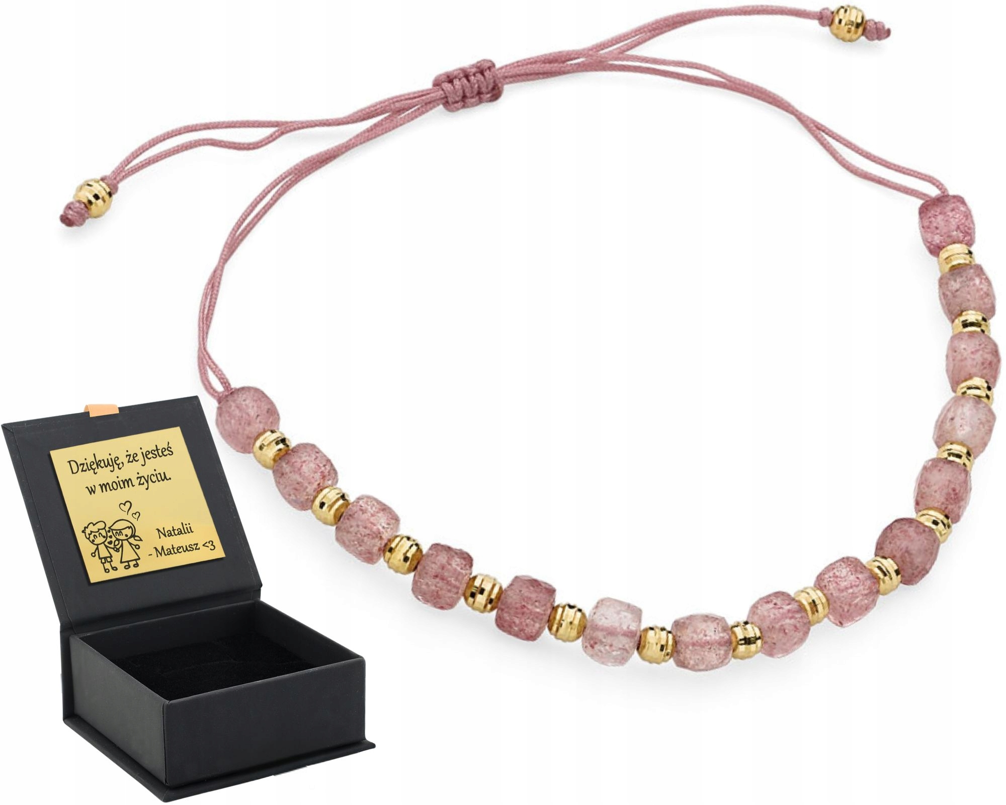 Provázkový Náramek S Křemenným Kamenem A Diamantovými Kuličkami, Efekt