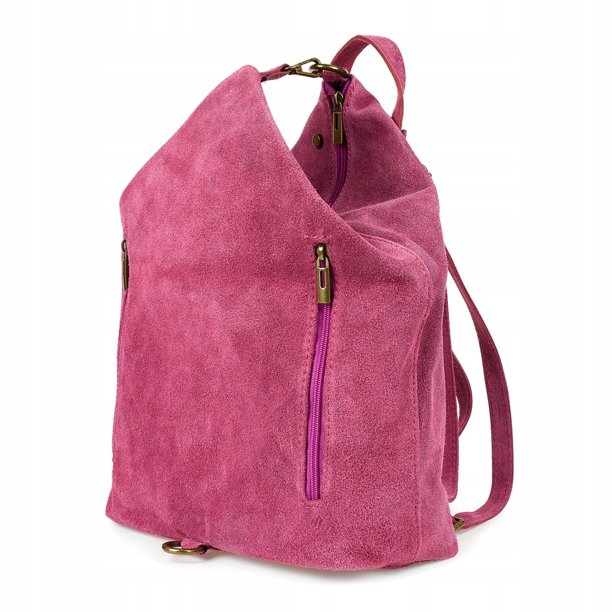 Batoh Dámský Kožený Semišový velký italský A4 kožená kabelka rozkládací