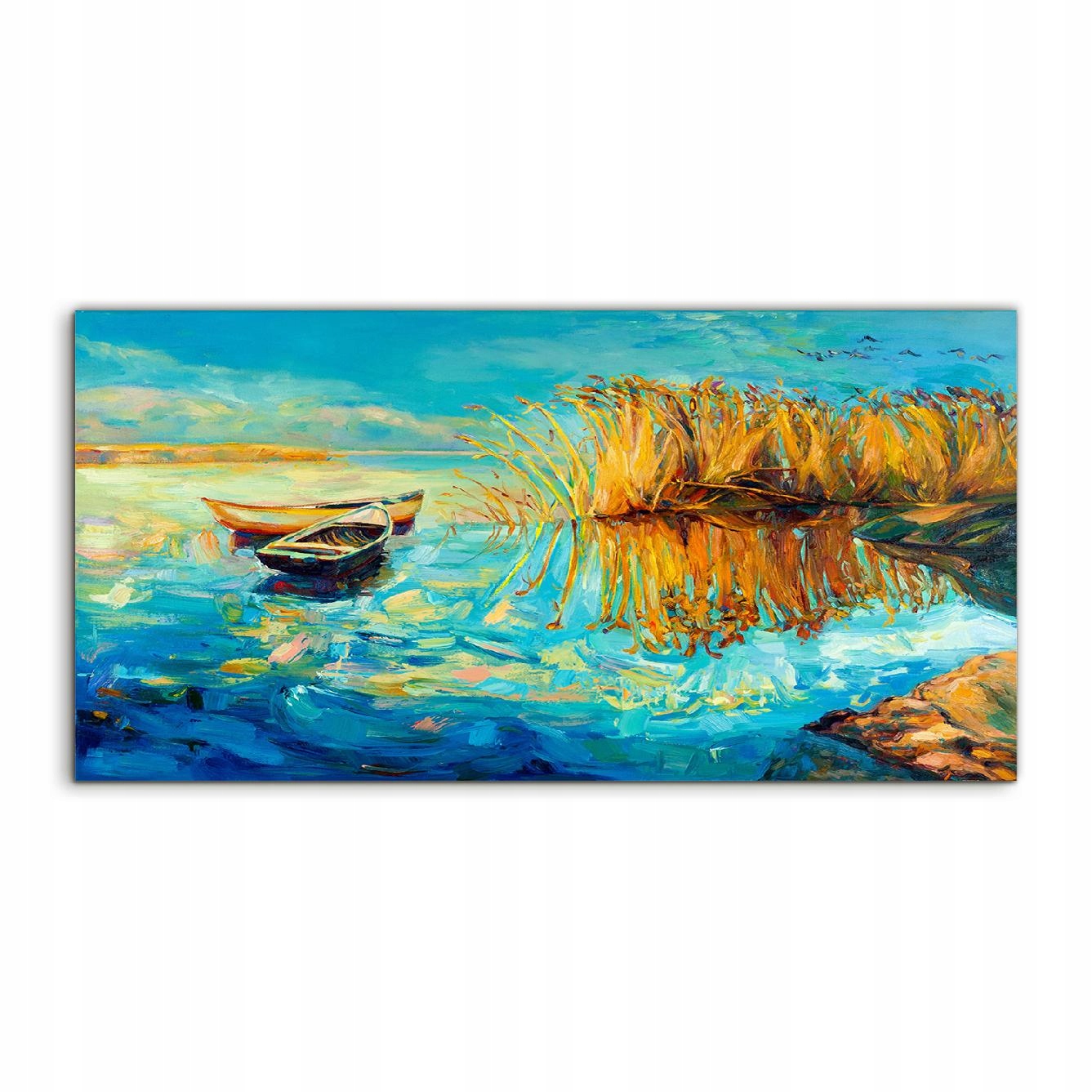 

Obraz akrylowy 100x50 cm Jezioro Łódki Krajobraz