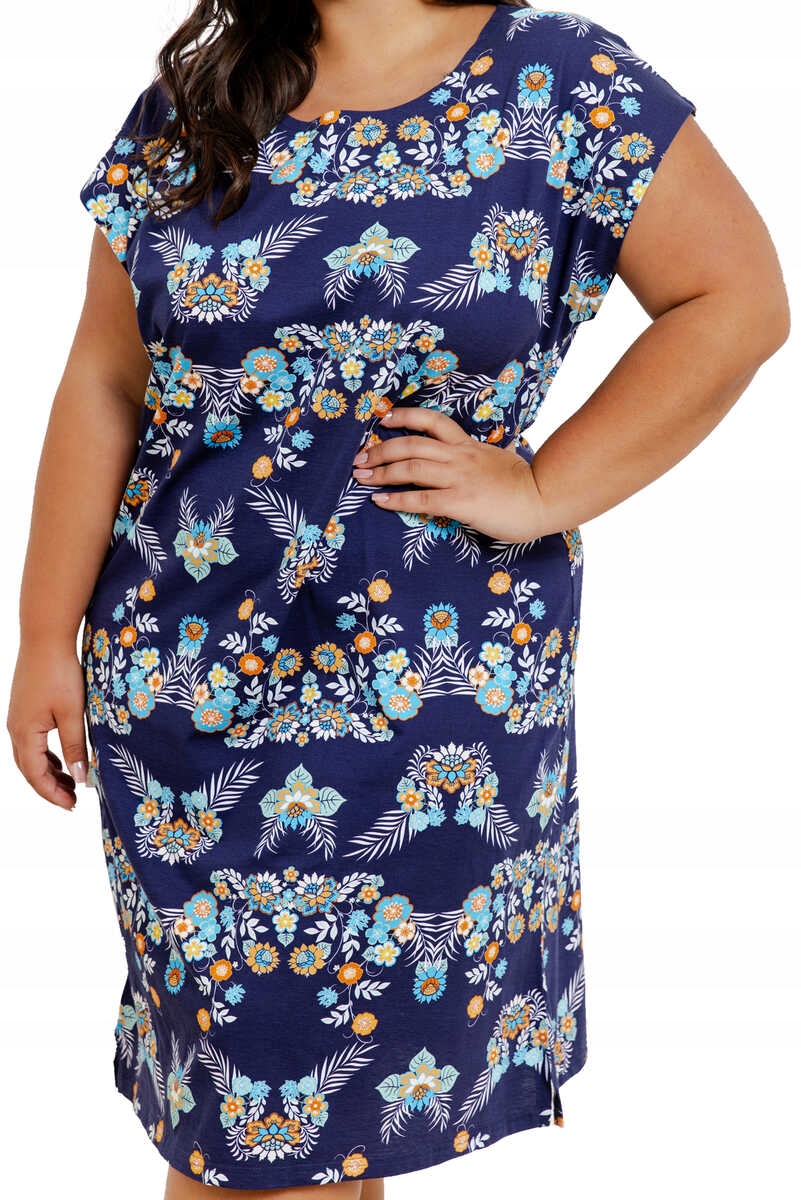 Taro Košile noční dámská bavlněná tričko Jodie 3363 01 námořnická modrá 2XL