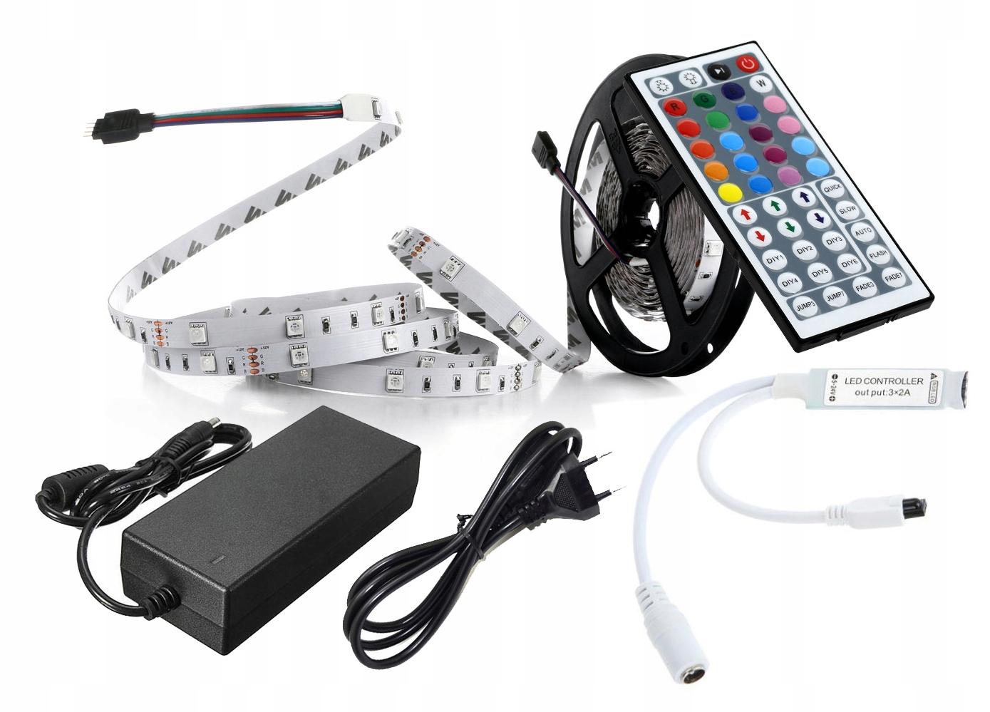 

Zestaw Taśma Listwa Led Rgb 5m +zasilacz Pilot 44
