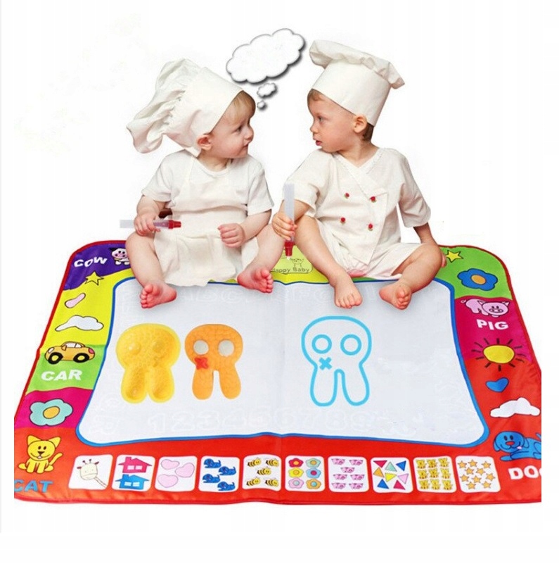 DUŻA MATA WODNA DO MALOWANIA RYSOWANIA DLA DZIECI PISAKI ZESTAW NA PREZENT Szerokość produktu 80 cm