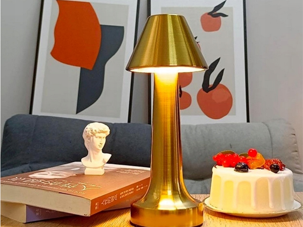 LAMPKA NOCNA STOŁOWA DO SYPIALNI DOTYKOWA LAMPA 3 STOPNIOWA BEZPRZEWODOWA Styl nowoczesny