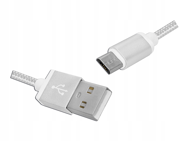 

Kabel Usb microUSB 1m Biały Wytrzymały Długi Pro
