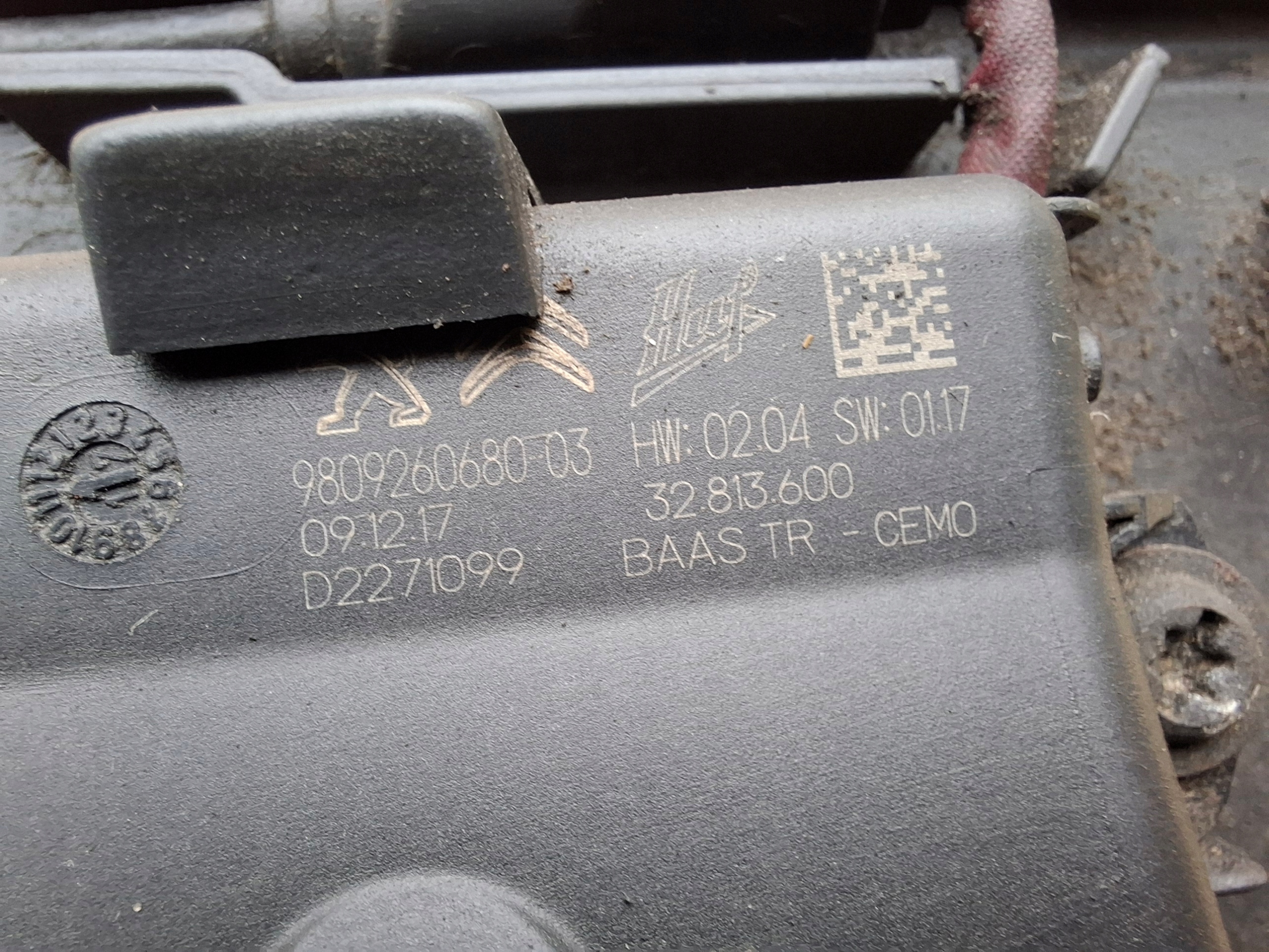 module control unit bonnet boot PEUGEOT 3008 II 9809260680