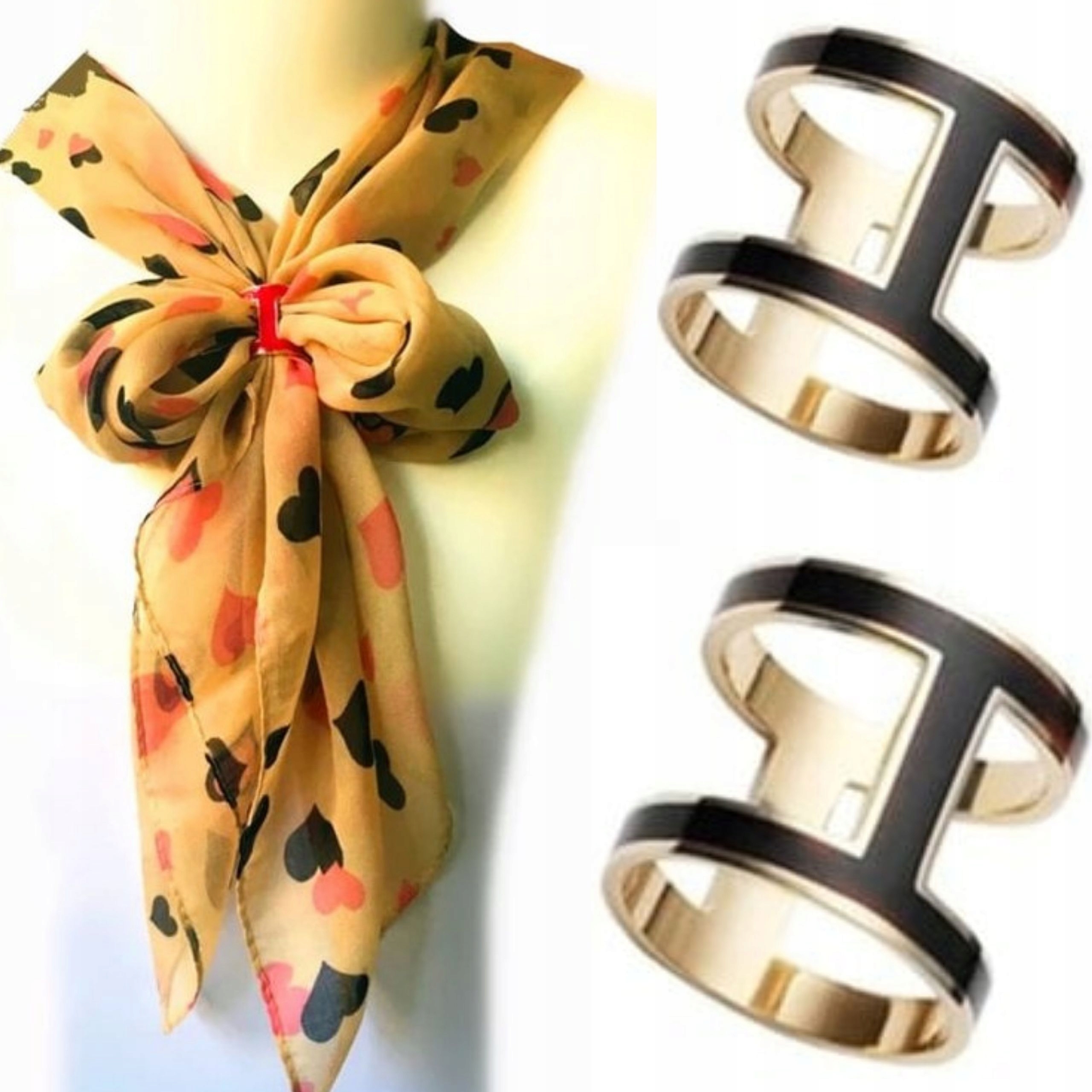 

C5-23 Broszka do Apaszki Klips Klamra Czarna