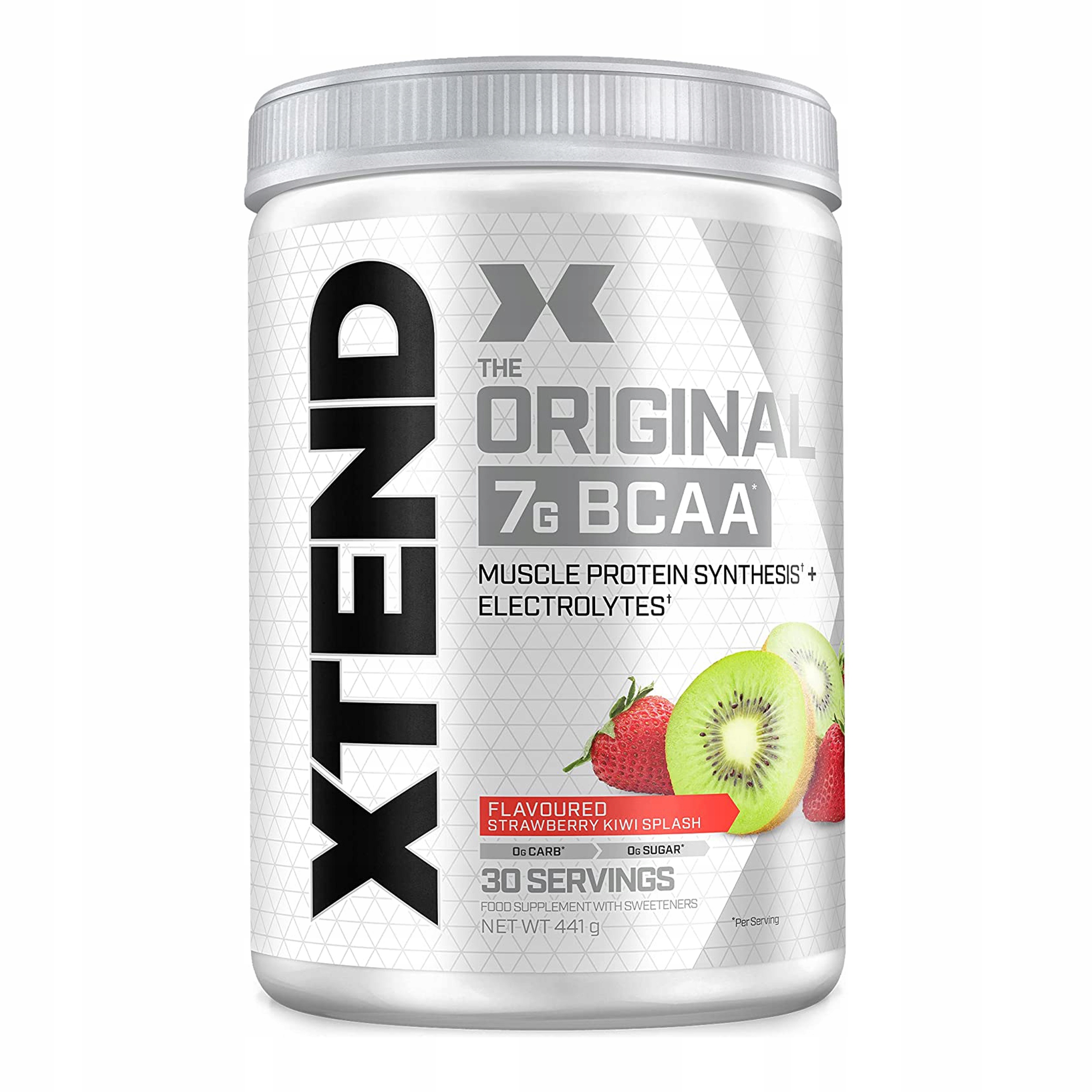 Aminokyseliny Xtend Bcaa 441 g Jahoda Kiwi Hořčík B6 Draslík 30 porcí prášek