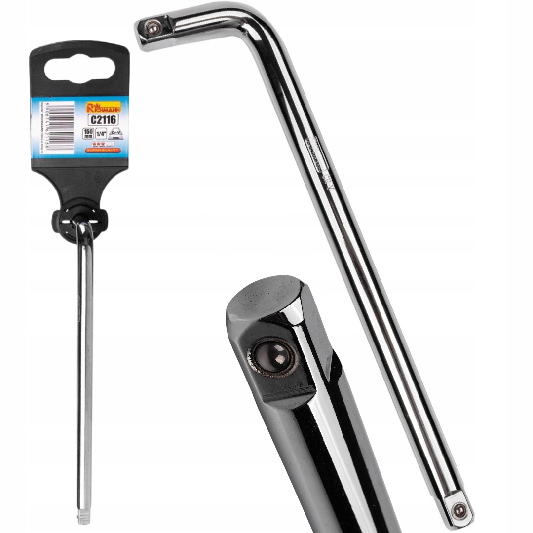 Pokrętło Fajkowe Do Nasadek Klucz Fajkowy 1/4" Typ L Solidne Mocne 150mm