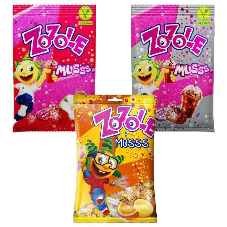 Levně Zozole sada šumivých bonbónů karamelky s náplní (3x1 kg) 3 kg