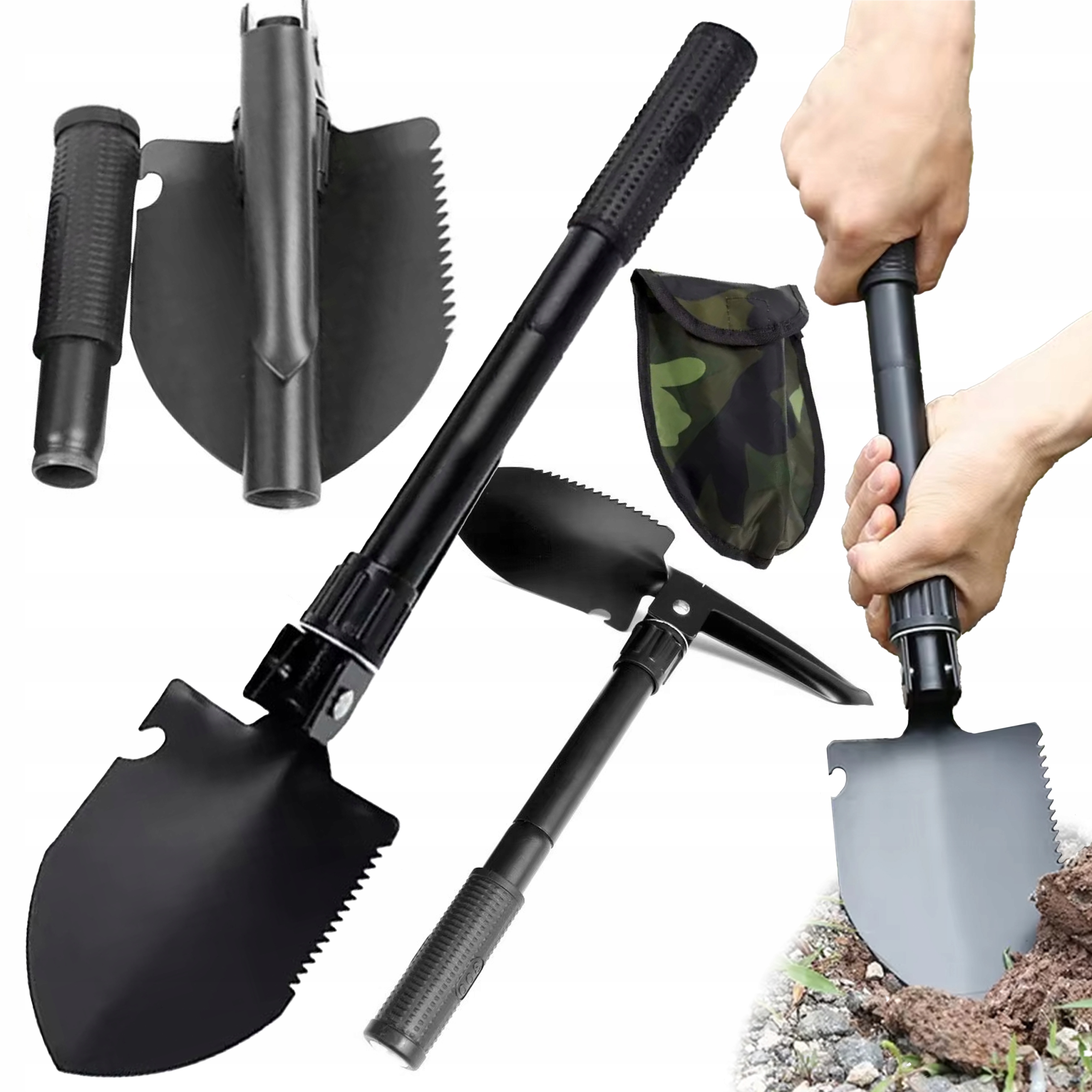 SAPERKA SKŁADANA RENEW FORCE Z POKROWCEM, WIELOFUNKCYJNA, 4w1