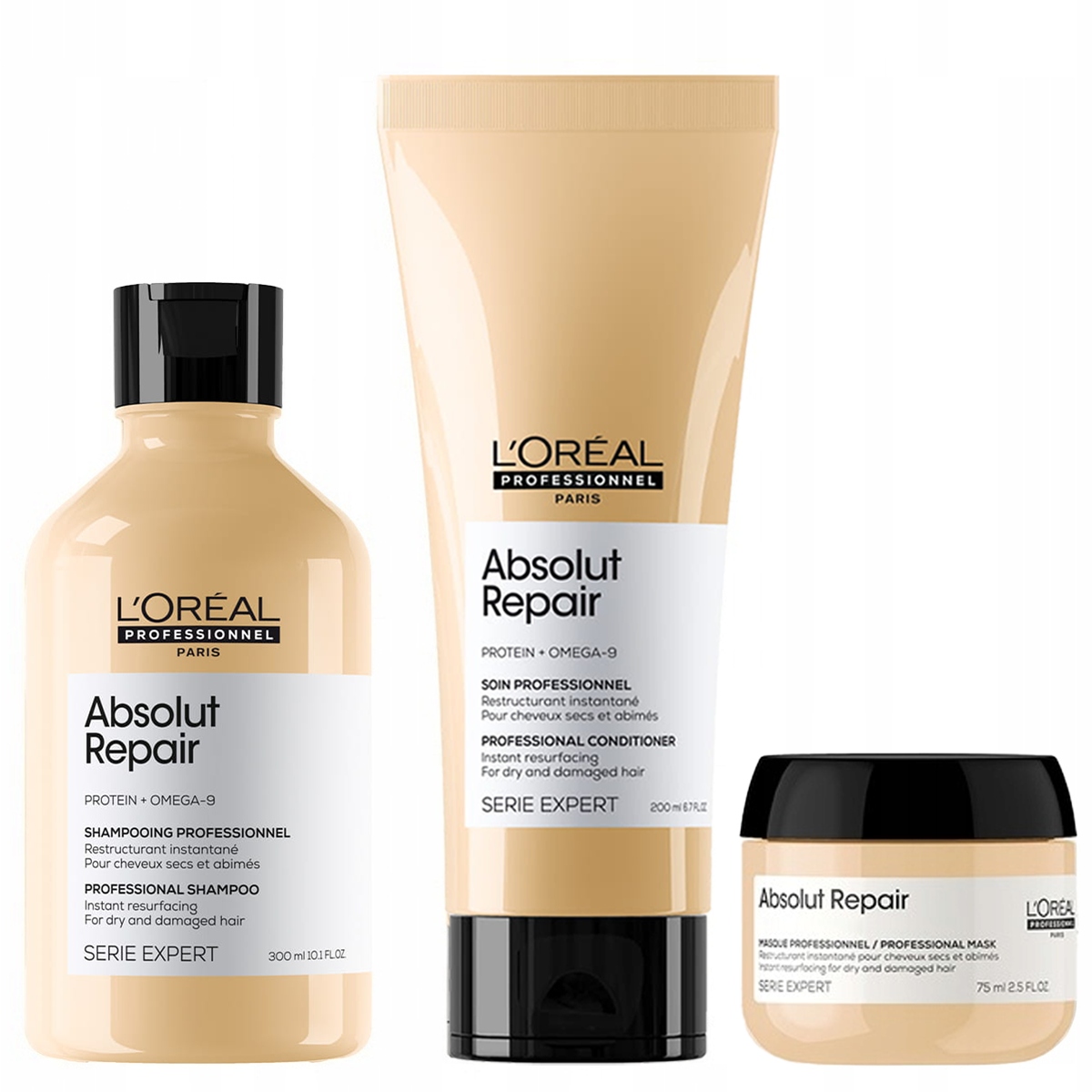 Sada L'Oréal Absolut Repair šampon 300 ml, kondicionér 250 ml, maska 75 Ml