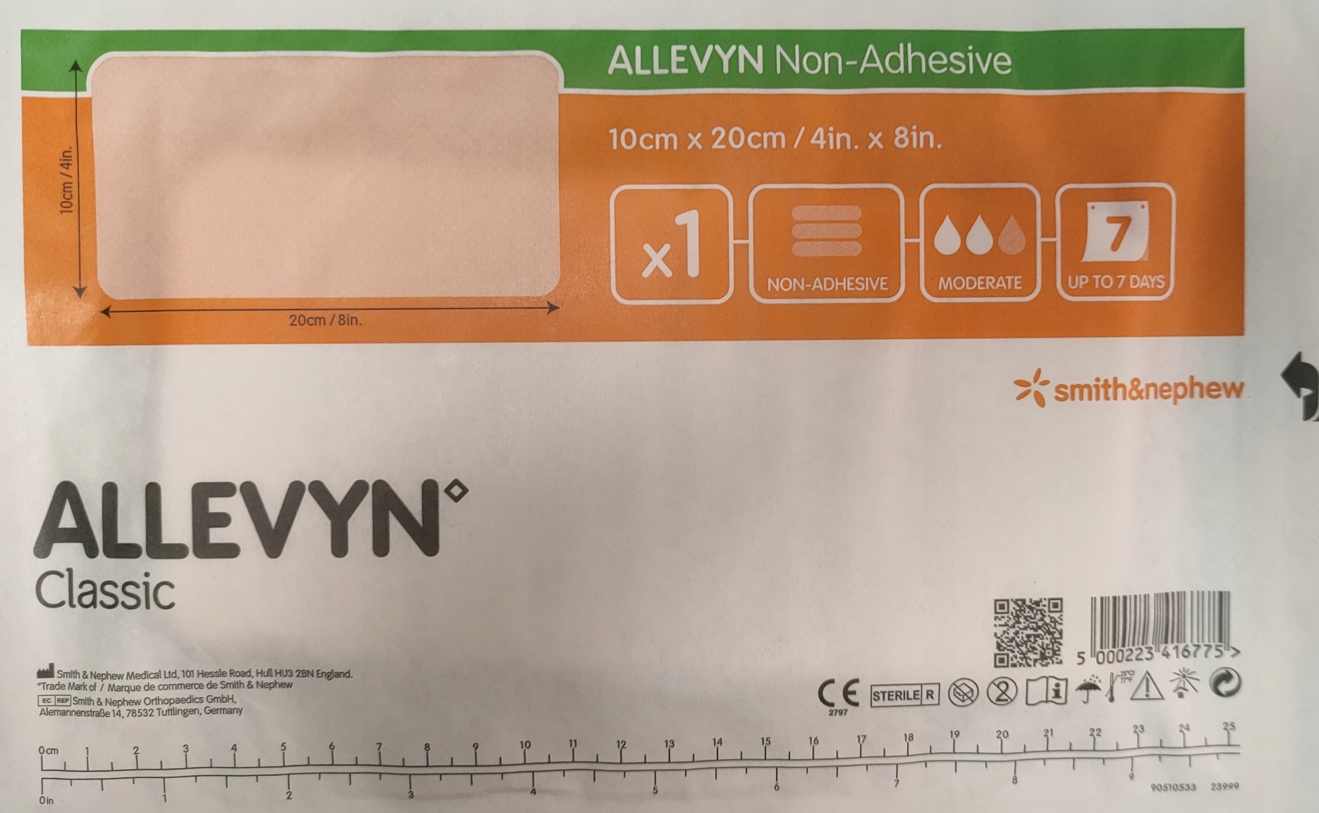 

Allevyn Non-adhesive 10x20cm 1szt nieprzylepny