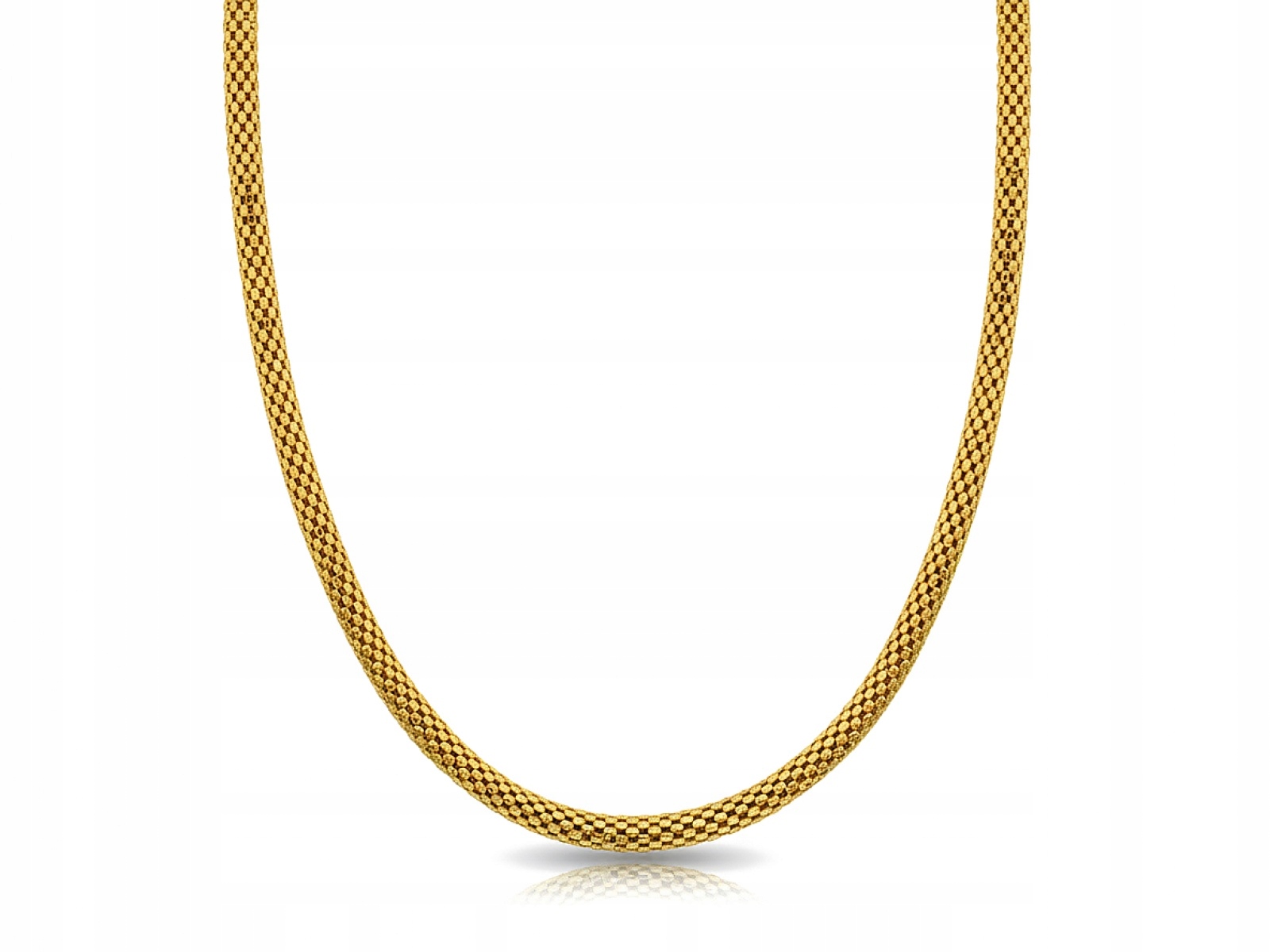 Zlatý náhrdelník 585 pletený řetěz 4,5 mm elegantní vazba r45 mesh 14.52 g