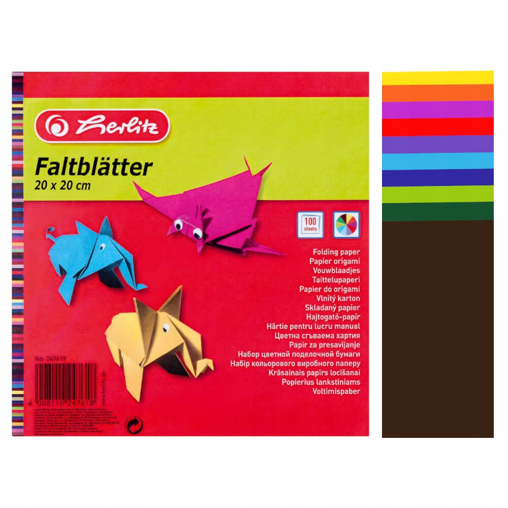 

Papier origami 20/20cm 100arkusz 10 kolor, Herlitz