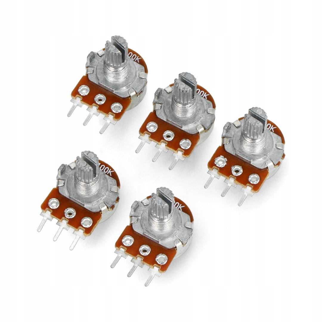 

Potencjometr obrotowy 100kOhm liniowy 1/8W 5szt.