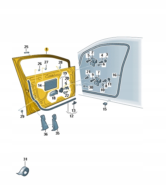 DRZWI PRAWE-PRZÓD VW GOLF VII OE 5G4831056AR