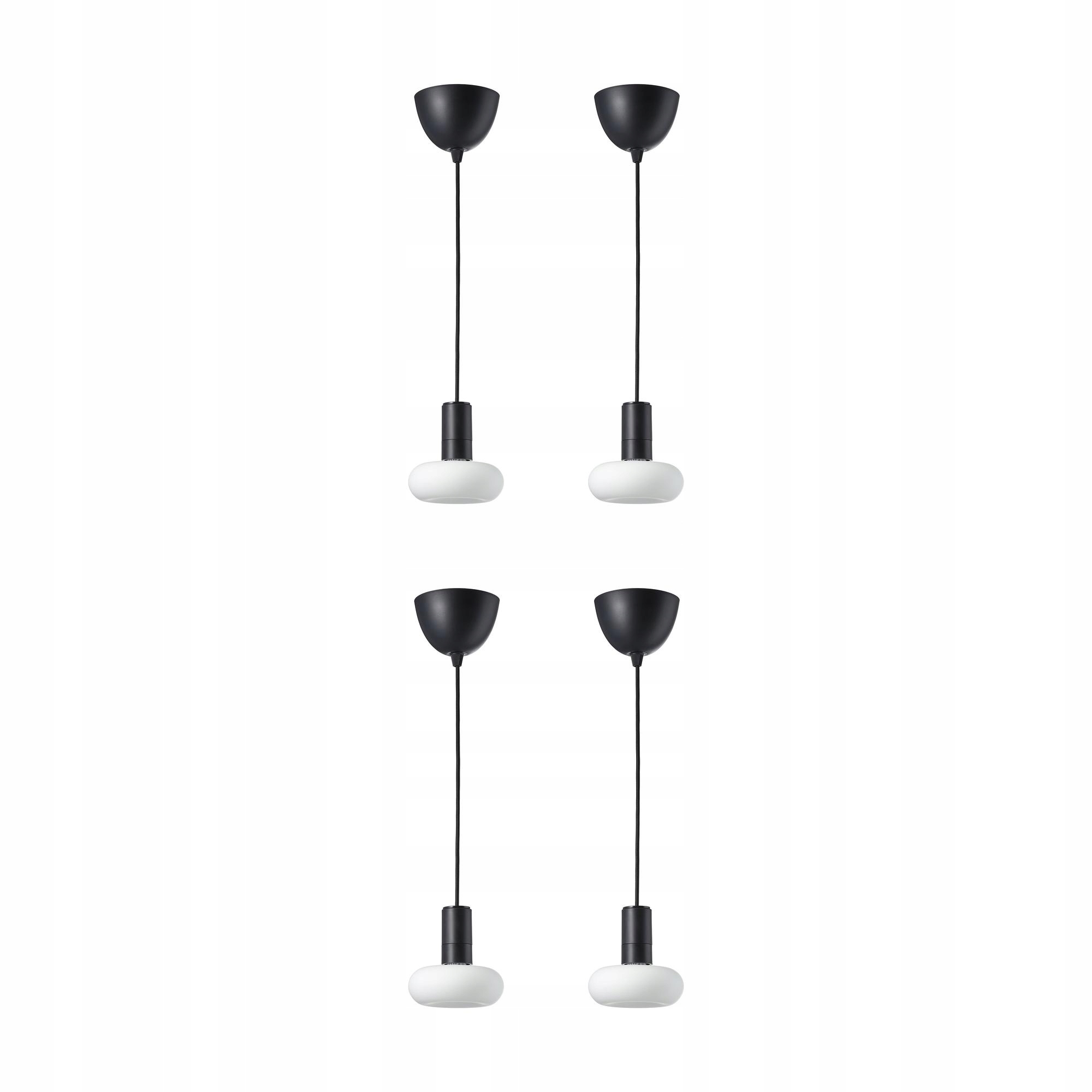 4 szt. Lampa wisząca Led czarna pierścień 2400K 120lm