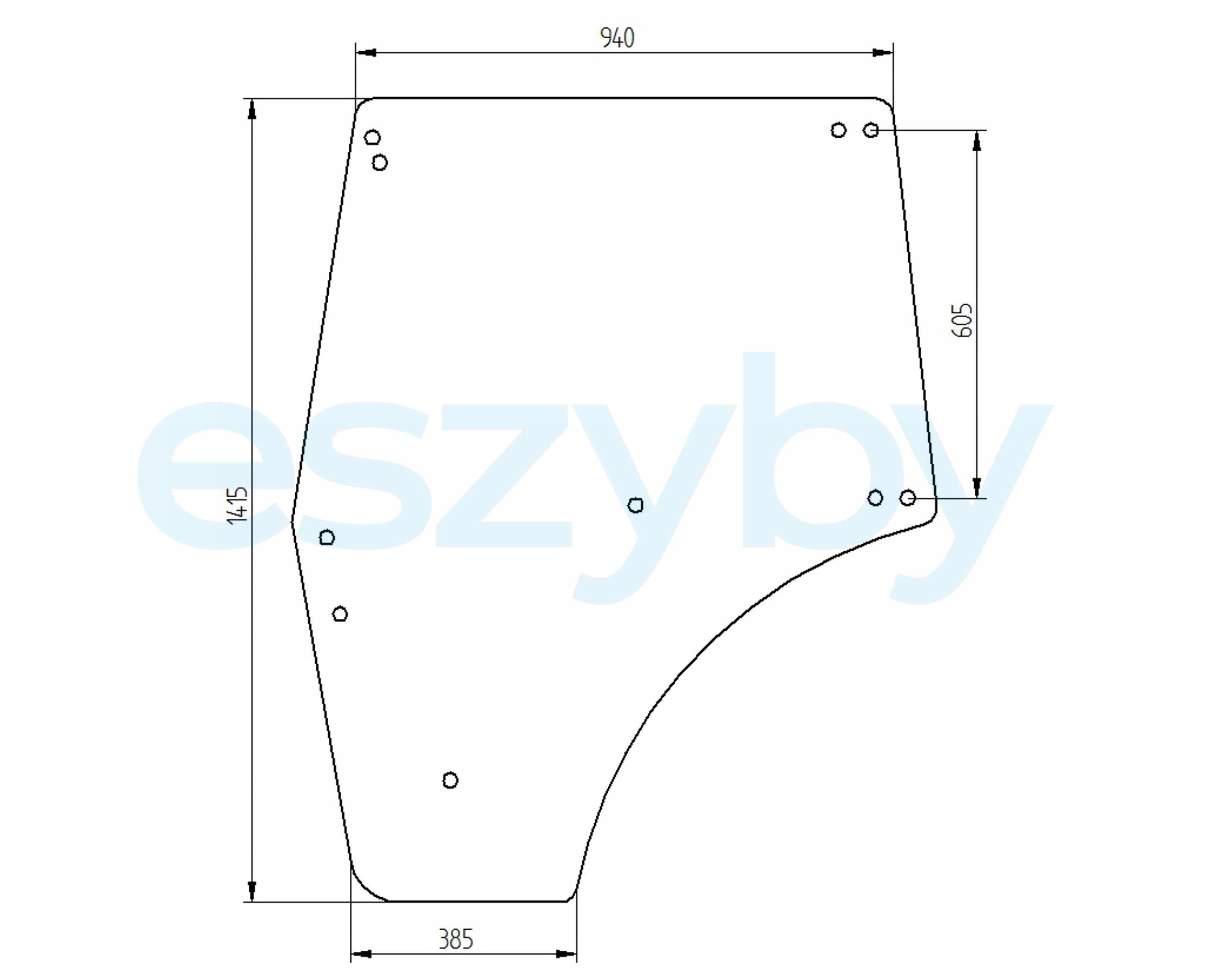 čelní sklo traktor Renault dveře 6005012168