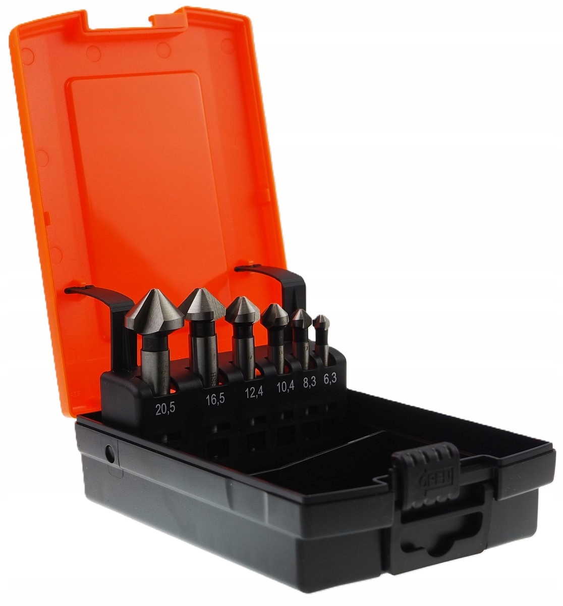 Frez stożkowy pogłębiacz fazownik Hss 90st 6szt 6mm-20,5mm