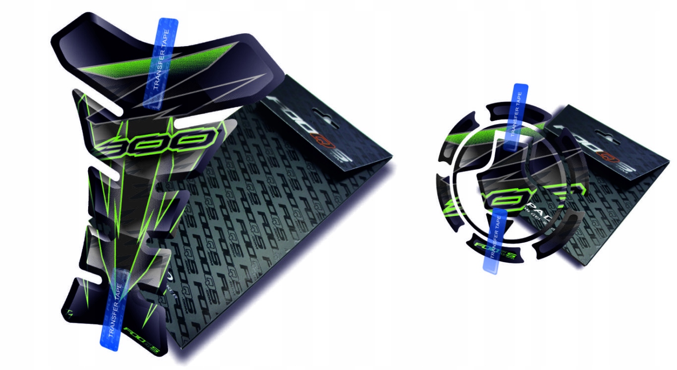 Tank-pad Cap-pad od společnosti Fooqs Kawasaki Z300 Z Roku 300 Černá Zelená