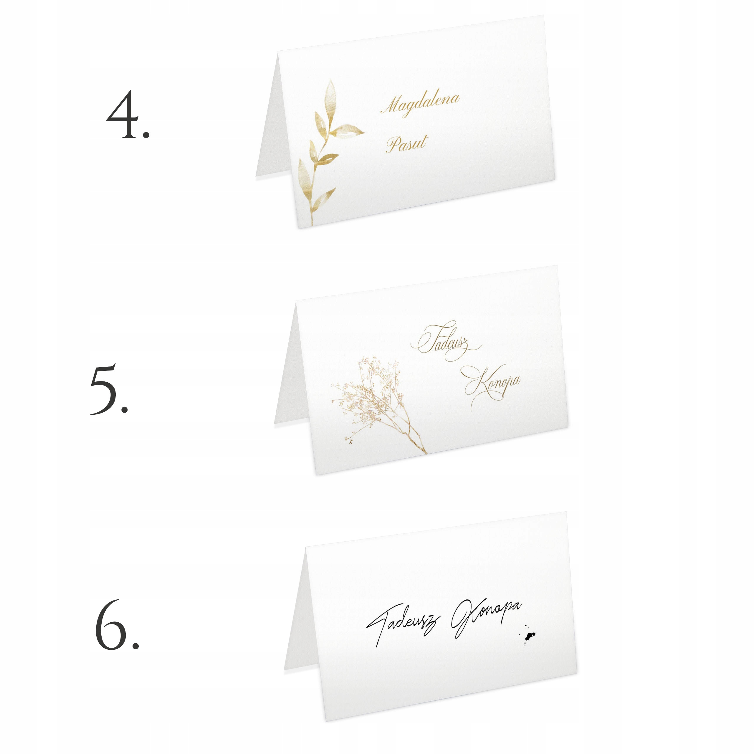 MINIMALISTYCZNE Winietki na stół ślub 4szt KREATOR Kod producenta DRUKUI-09