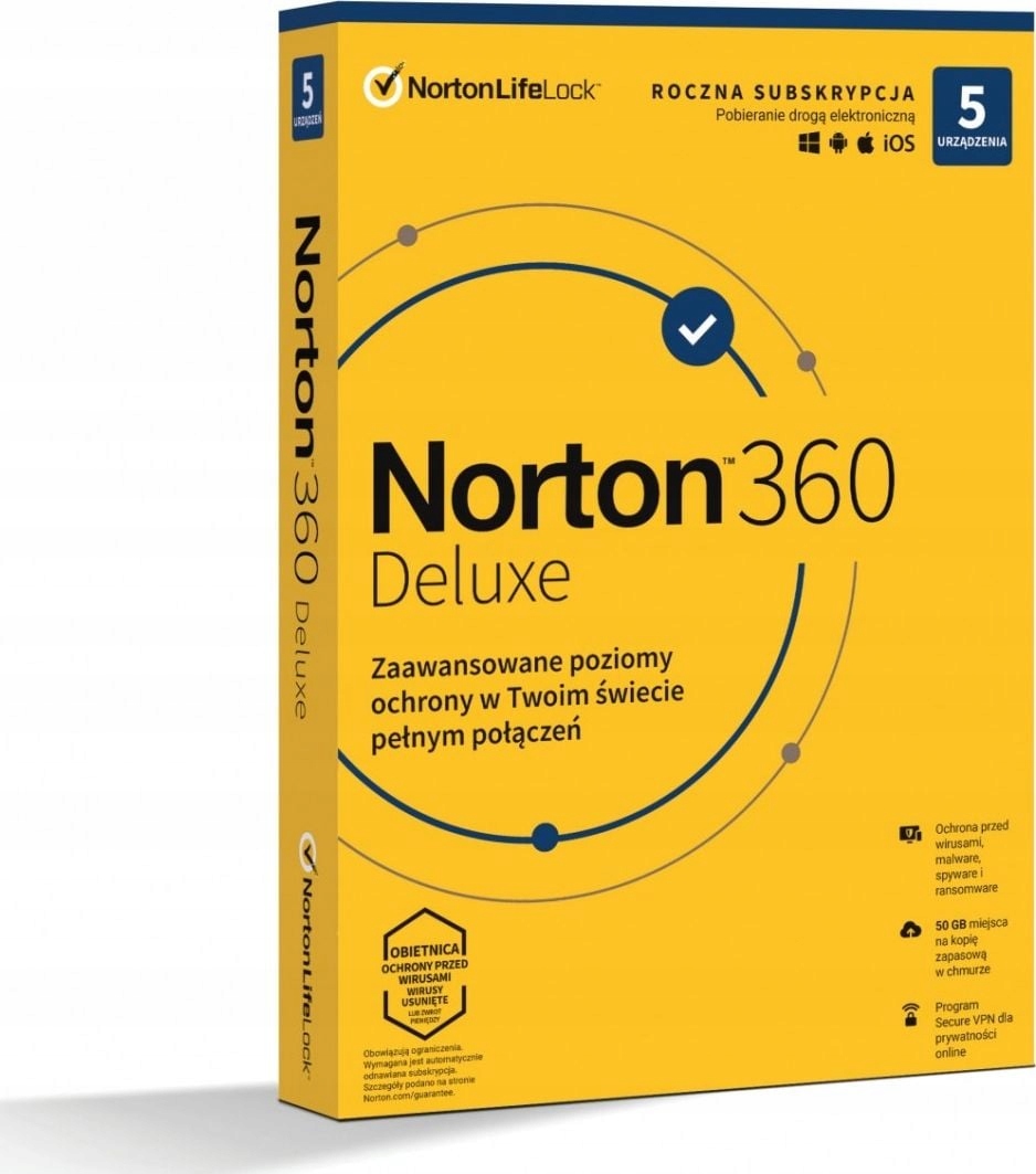 Фото - Програмне забезпечення Norton 360 Delux 50GB Pl 1U 5Dvc 1Y 21408667 