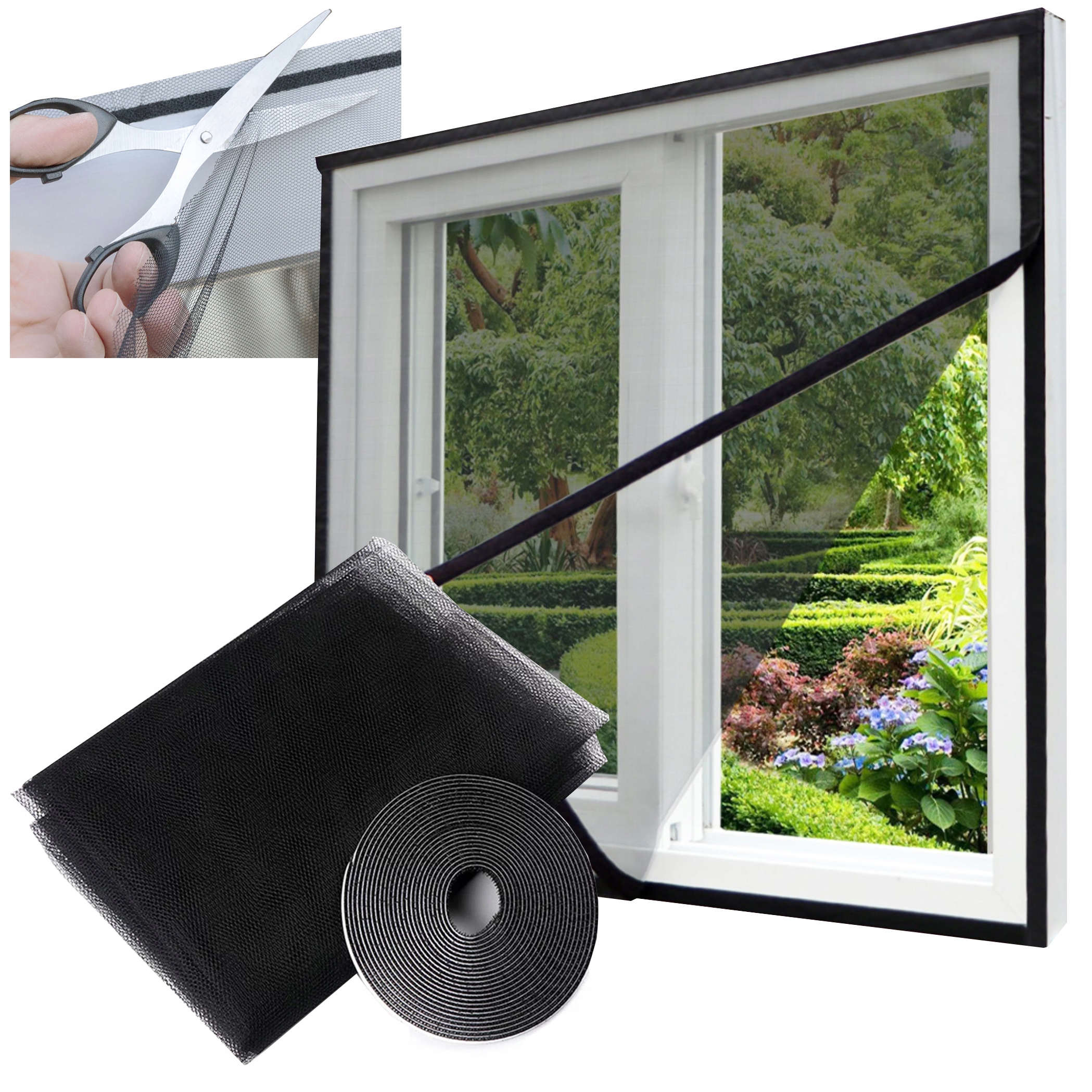 

Moskitiera na okno Siatka Uniwersalny Wymiar owady