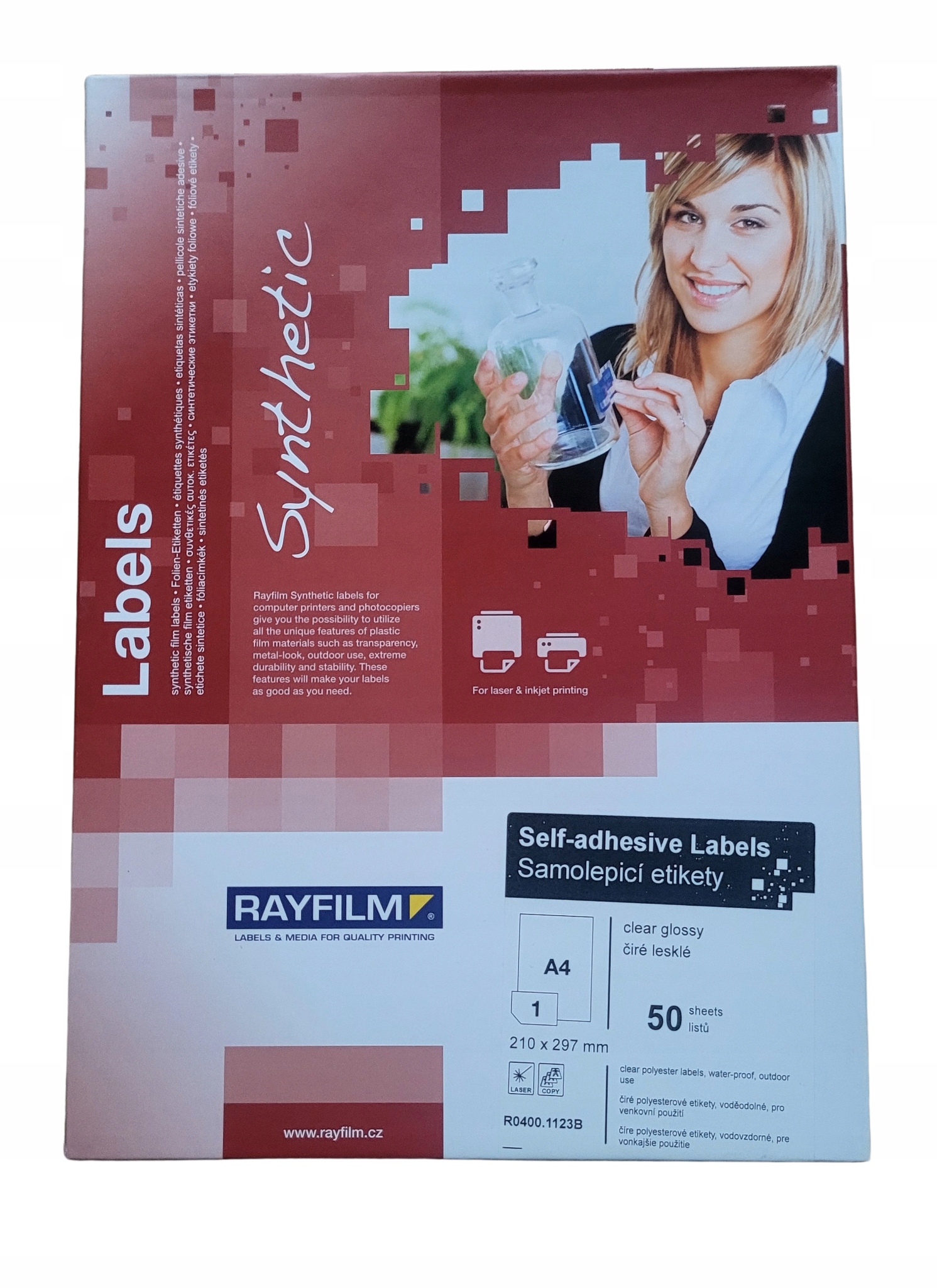 Folia samoprzylepna transparentna błysk R0400.1123B 50 arkuszy laser/cyfra