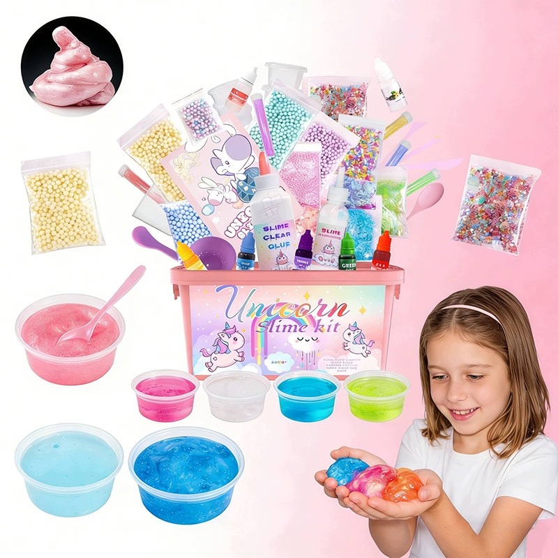 Zestaw do robienia slime jednorożec DIY brokat masa plastyczna dla dzieci
