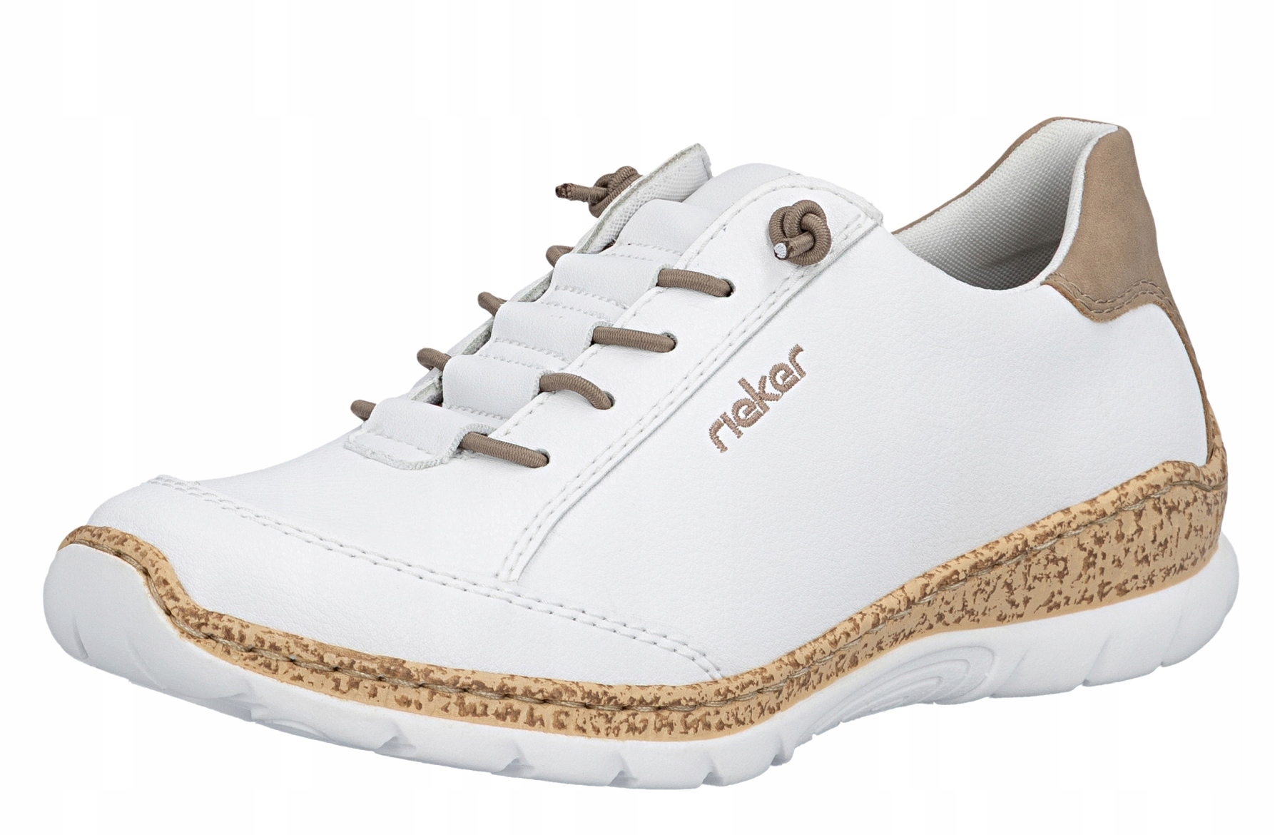 Rieker N42K5-80 vel.41 bílé dámské kožené sportovní polobotky Memosoft