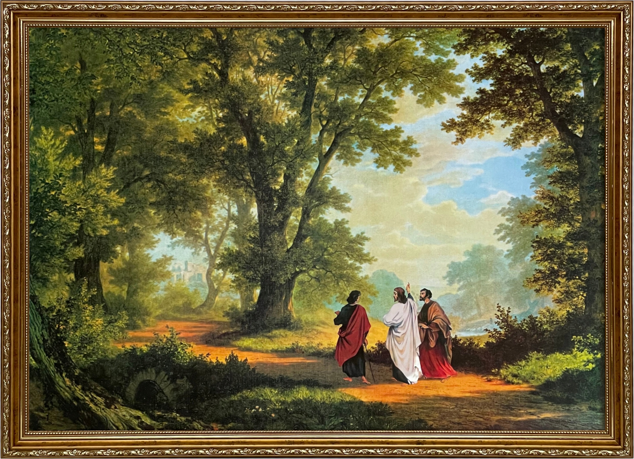 

Obraz 56x76 Droga Do Emaus Jezus Złota Rama