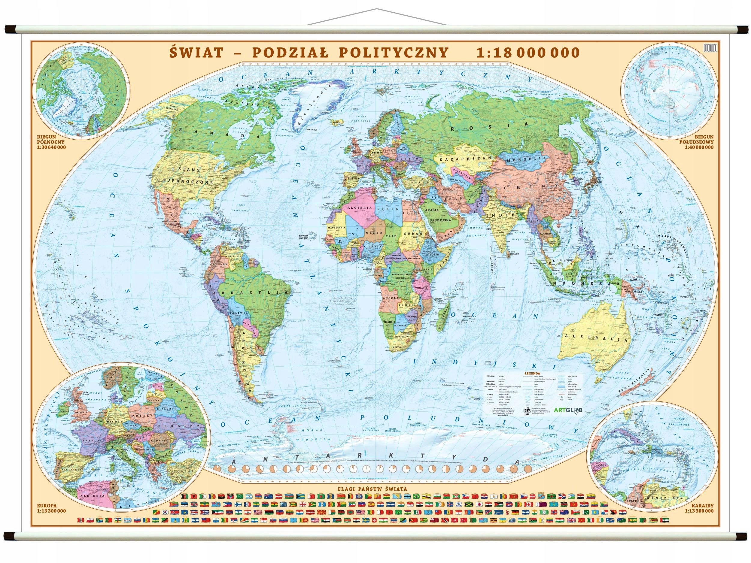Политический мир большая настенная карта 1940X1390 WA-WA - Vroda