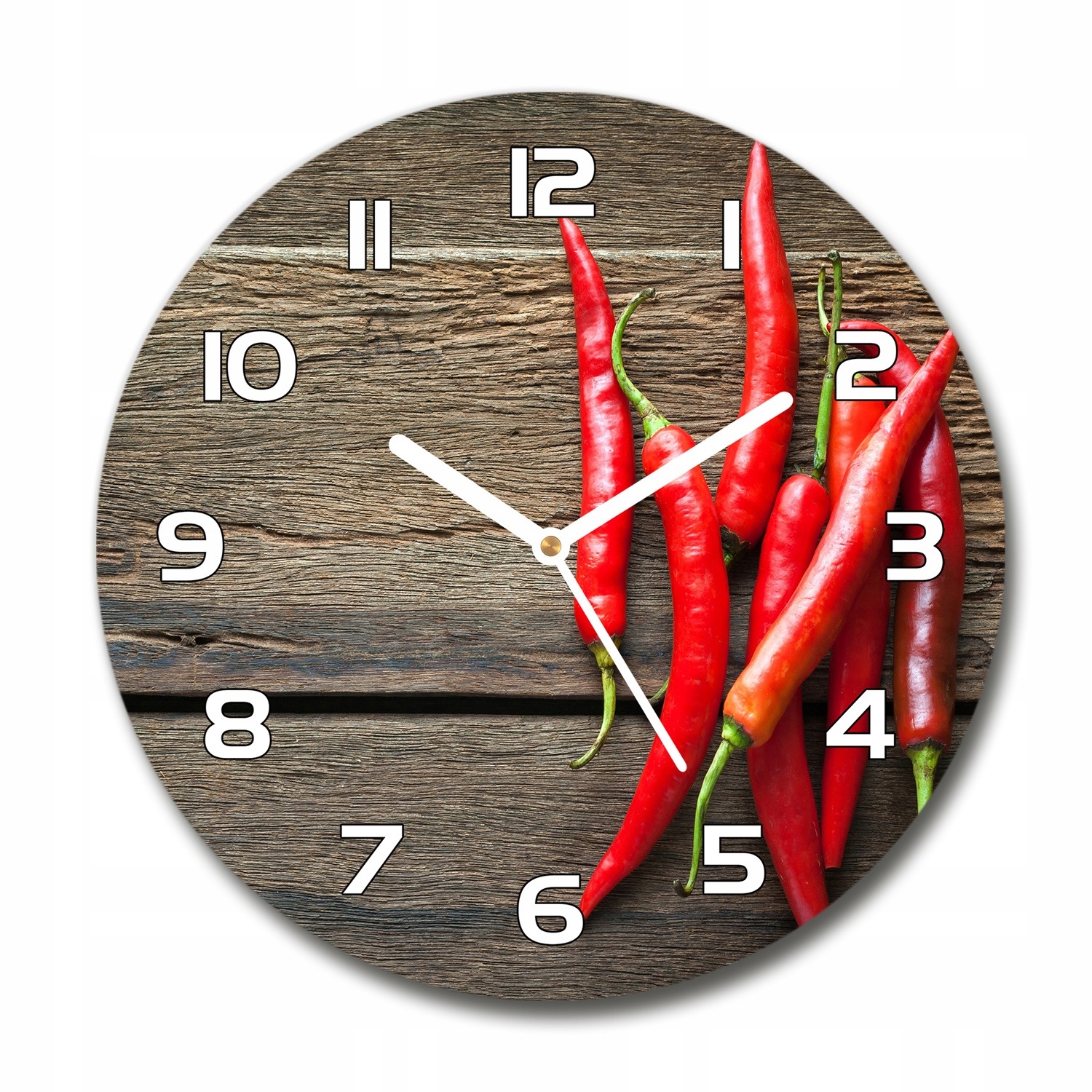 

Zegar szklany okrągły Papryczki chilli fi 30 cm