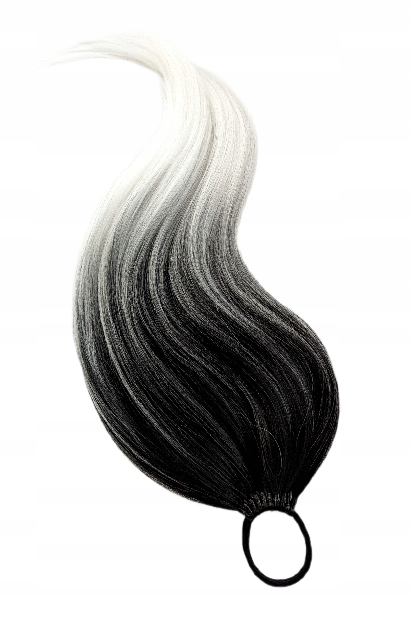 Připínací poník na gumičce, Příčesek, černá bílá ombre, Panna Bříza, 80 cm