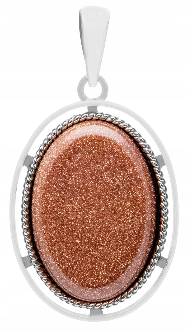 Velký Stříbrný Přívěsek Písek Pouště