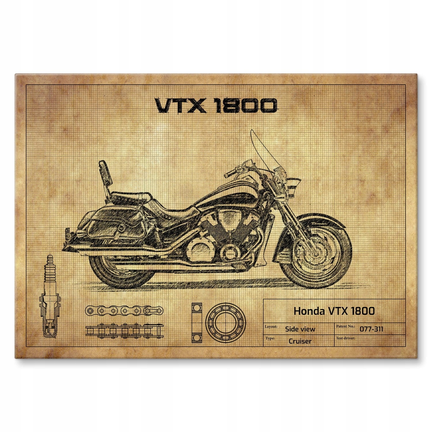 Plech velký plakát dárek motocyklový motocykl Honda