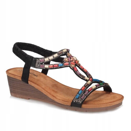 Sabatina Dámské Sandály TMF2023W-0256-G vel. 36 Koturn Tkanina Dárek