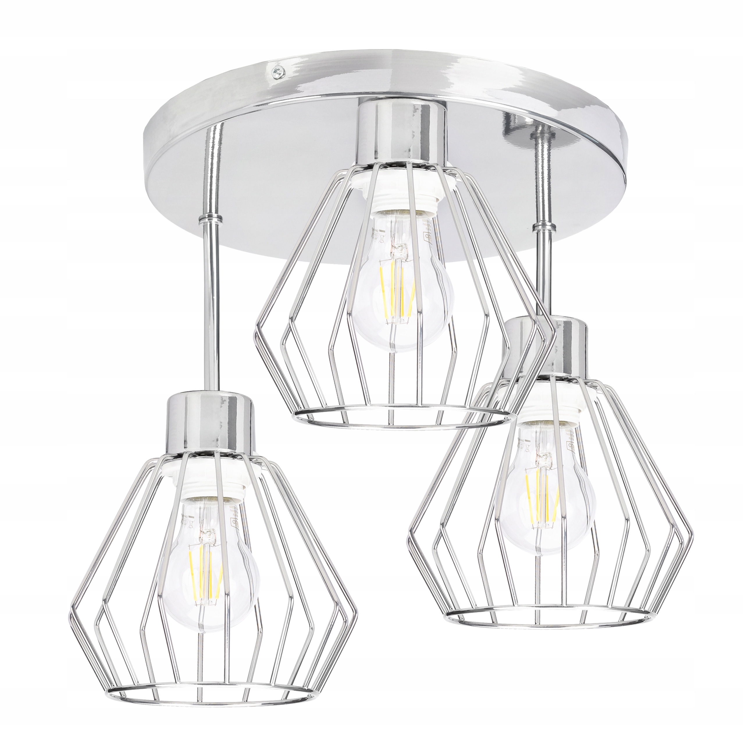 Lampa stropní svítidlo lustr vysoký loft drát E27 chrom