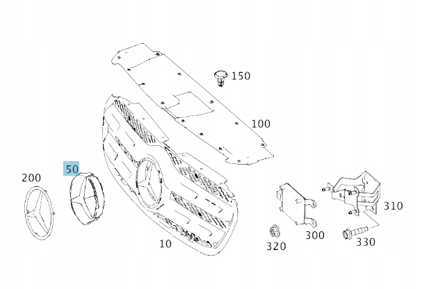 PODSTAWA GWIAZDY GRILLA MERCEDES KLASA X A4708882100