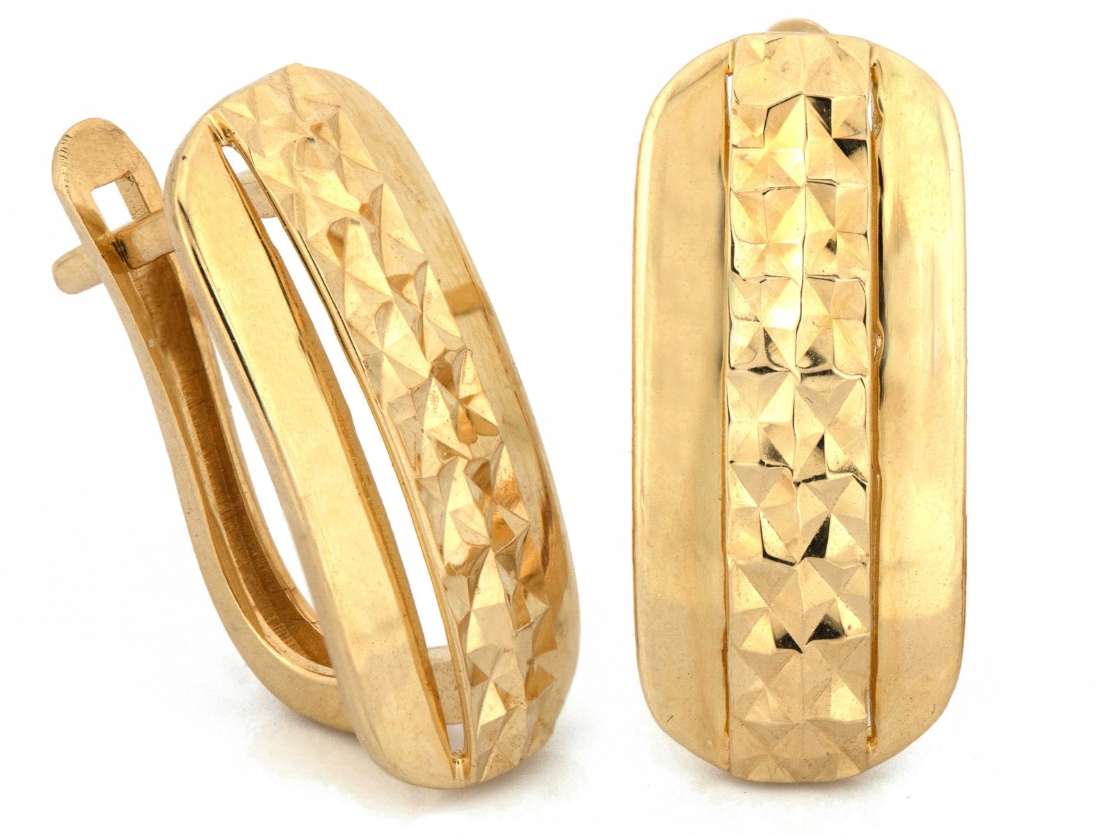 Zlaté módní lesklé Náušnice 585