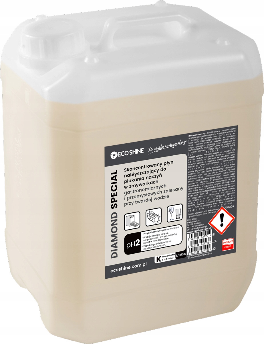 Levně Eco Shine Diamond Special Leštidlo do myčky nádobí s tvrdou vodou 10 l