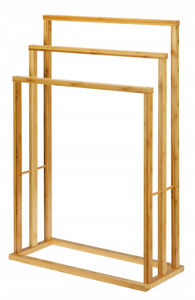 DREWNIANY WIESZAK NA RĘCZNIKI STOJAK BAMBUSOWY X3