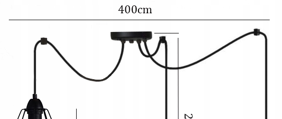 LAMPA WISZĄCA/SUFITOWA LED LOFT PAJĄK DRUCIAK 3D Szerokość produktu 400 cm