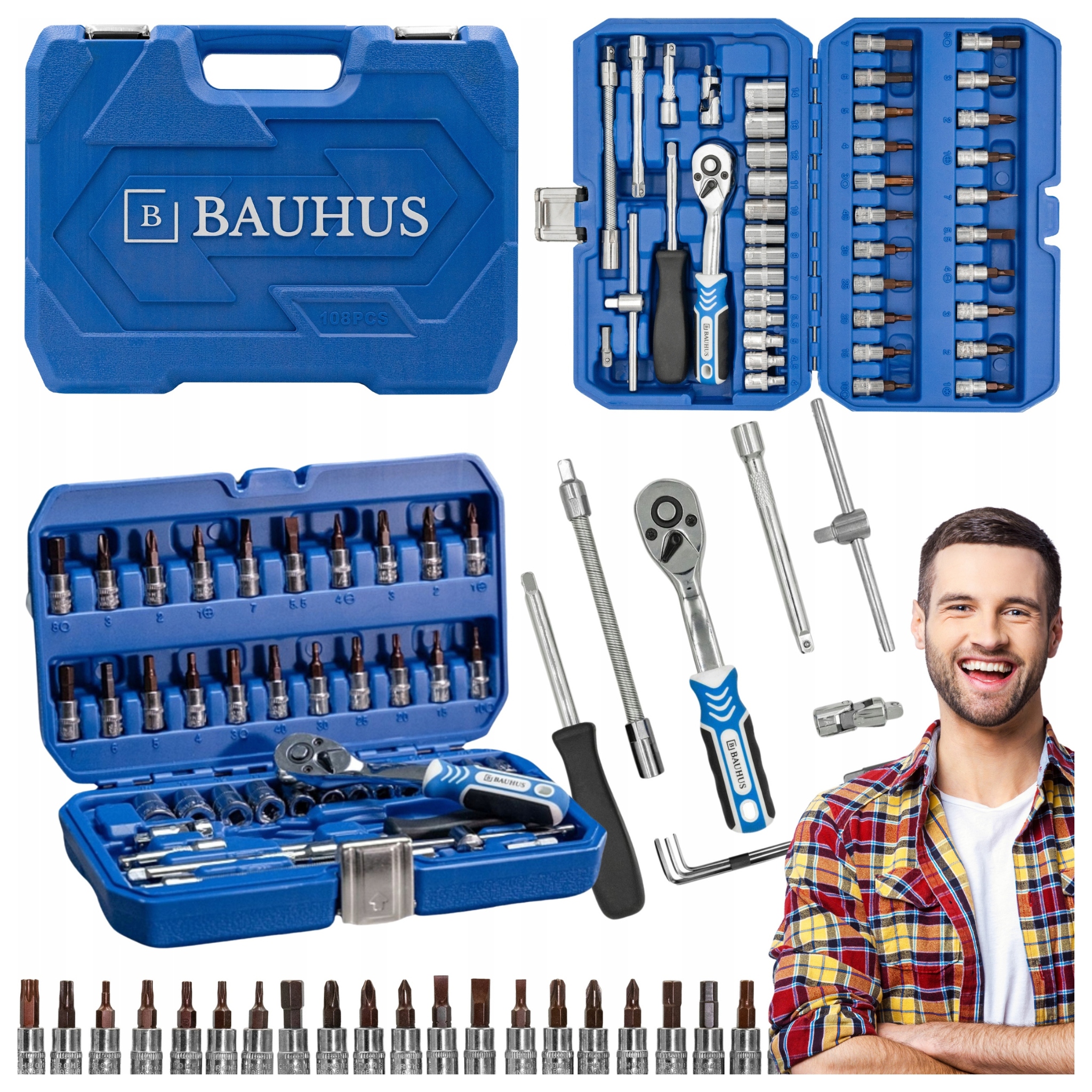 Sada klíčů na nářadí 46 Ks nástrčkové klíče s ráčnou Ideální Jako Dárek