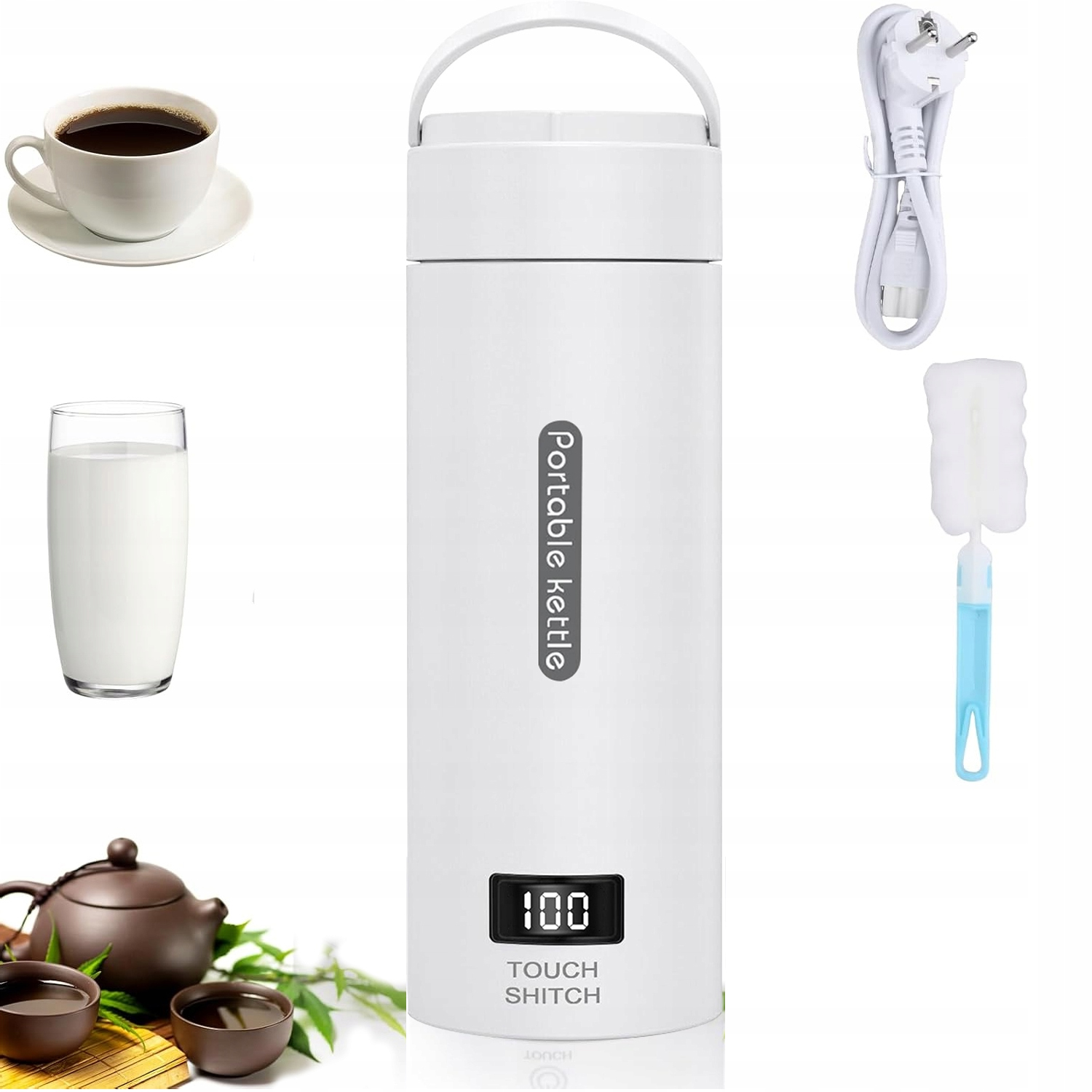 Elektryczny Turystyczny Podróżny Mini Czajnik Kubek Grzewczy 220V 500ML