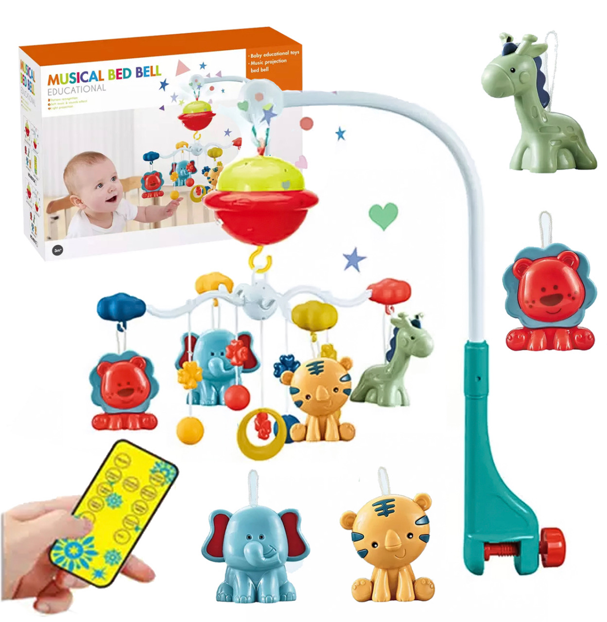 POZYTYWKA KARUZELA DO ŁÓŻECZKA PROJEKTOR + PILOT