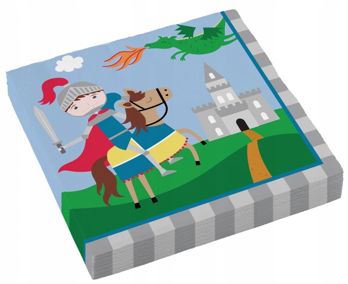 

Serwetki Rycerz i Zamek 33 cm, 16 szt.