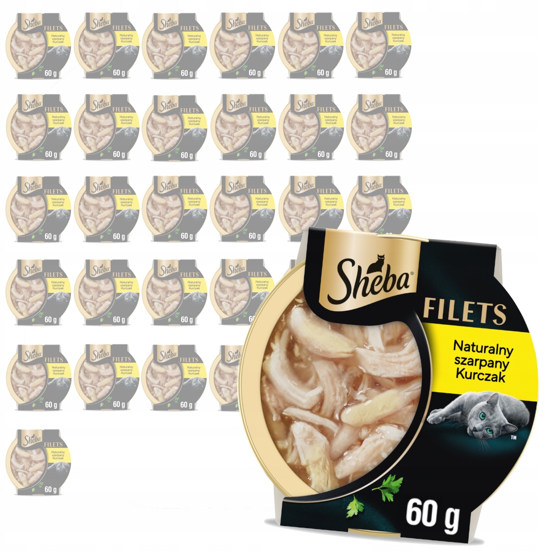 Sheba Filets 32x60g Mokré Krmivo Pro Kočky Filetky s kuřecím masem v omáčce